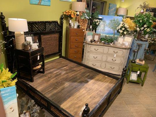 Custom Designed Platform Beds and Headboards in King and Queen Size, 12 custom colors available, built from solid Teak and/or Tiger wood.