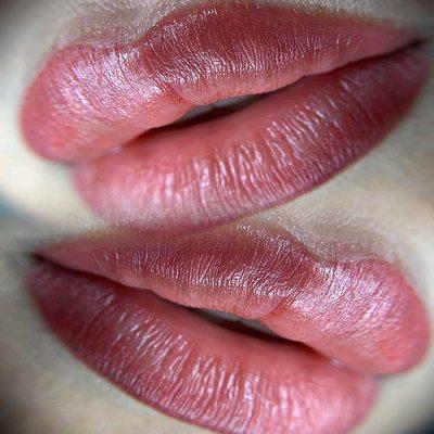 Lip blush tattoo