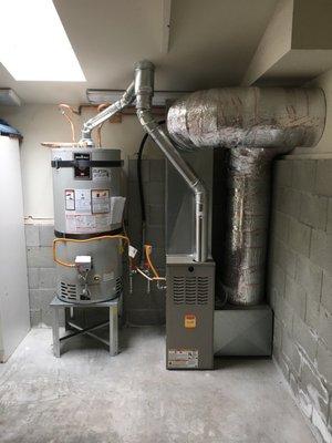 Moved the water heater and furnace from inside the house to the garage. In order to get more room inside for a remodel.