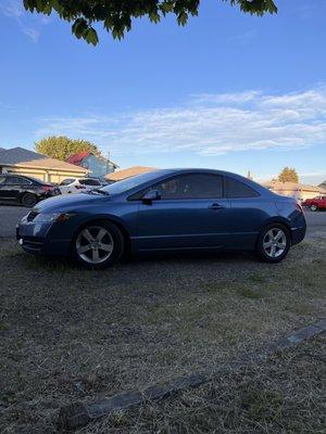 20% tint all around with a 5% visor strip on the windshield