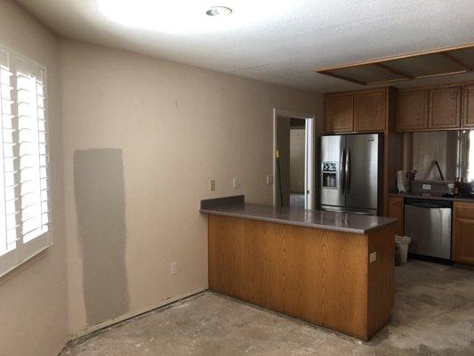 Kitchen island before remodel.