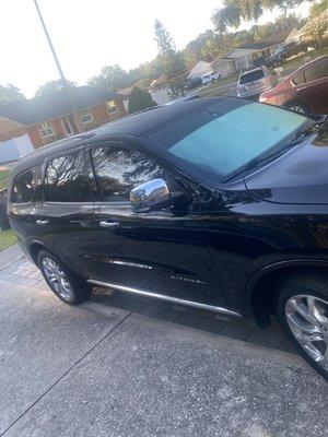 Side windows and windshield tint