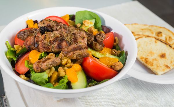 Aegean Salad with Pork Souvlaki