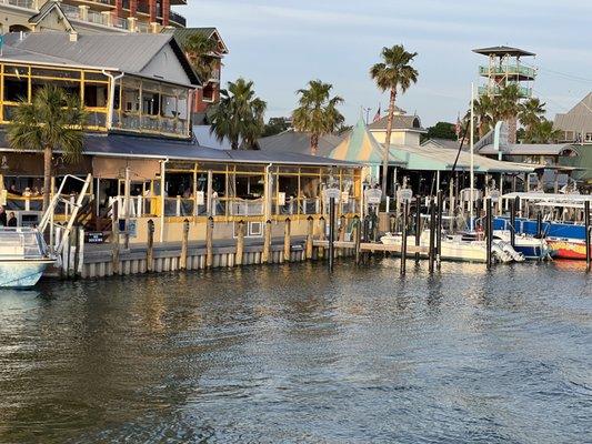 Leaving the pier.