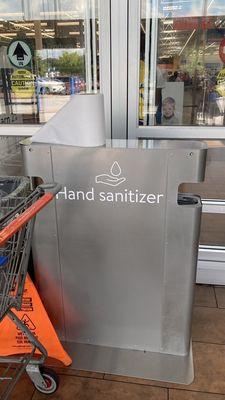 Hand sanitizer station at entrance