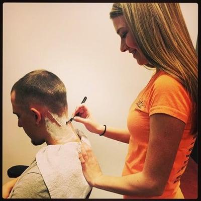 Enjoy a straight edge neck shave!