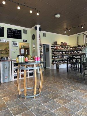 Front counter and bottles for purchase