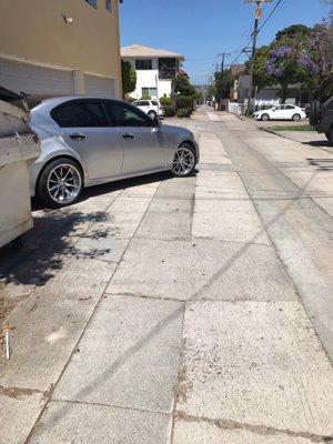 Tenant illegally parking blocking alleyway