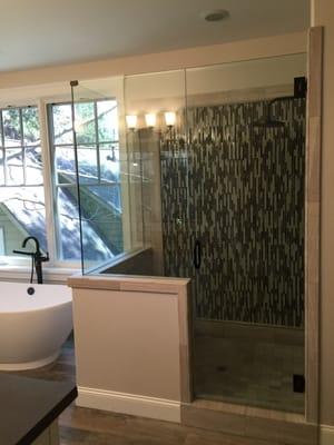 Custom Frameless 90 Degree Shower Enclosure