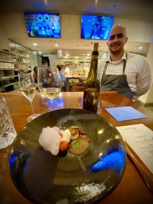 Scallop with mustard caviar