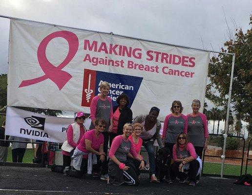 Campbell Curves warming up the walkers with Zumba at the  Making Strides Breast Cancer walk in San Jose