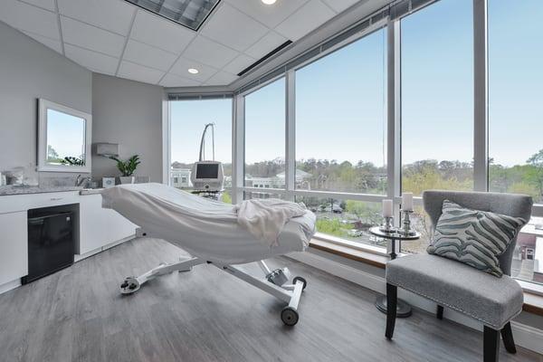 A treatment room at Amelia's Medspa, conveniently located in the heart of Raleigh.