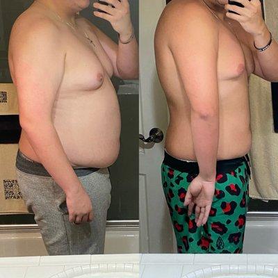 1 YEAR OF IN-PERSON COACHING
DOWN 60 POUNDS OF PURE BODY FAT!!!