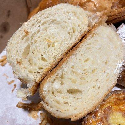 Cross section of the butter croissant