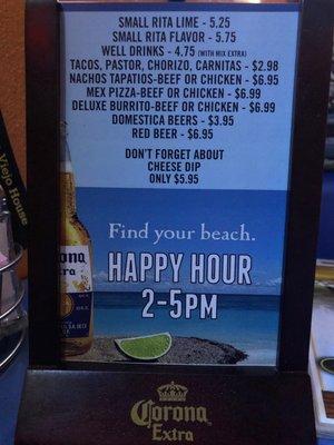 Happy Hour Menu