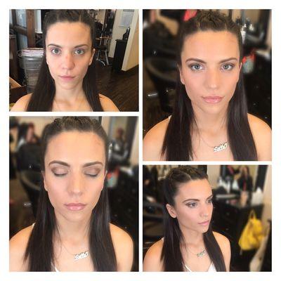 Braids and sleek, straight hair styled by Dawn. Makeup done by our makeup artist, Grace.