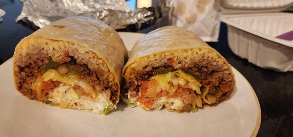 Vegan chorizo burrito