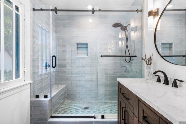 frameless shower glass door