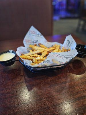 Half and half sweet and regular potato fries