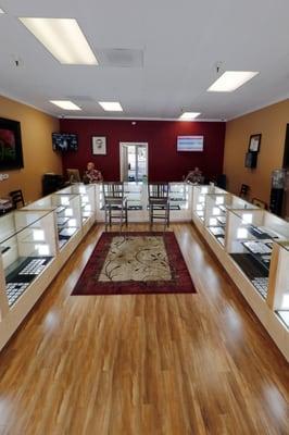 Another shot of the interior showroom with all the various coins arranged nicely in display cases