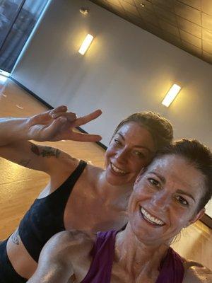 Instructor Megan and me getting the day started at 6am!