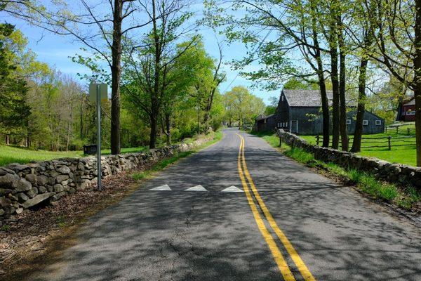 A view up the road to the park