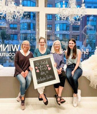 Here's to lots of love, laughter, and saying YES with the best #iDoCrew  Jane found her perfect #WinnieCouture gown at our #bridaldreaml