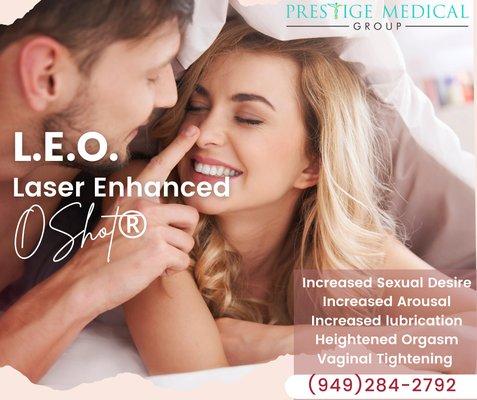 LEO ® or Laser Enhanced O-Shot combines the rejuvenating power of Platelet-Rich Plasma (O-Shot ®) and the strengthening ability of laser.