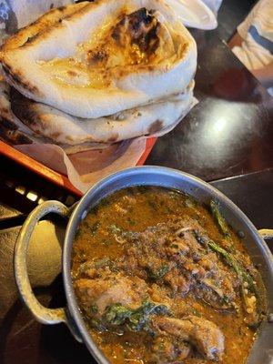 Koyla Chicken Karahi and Tandoori Naan