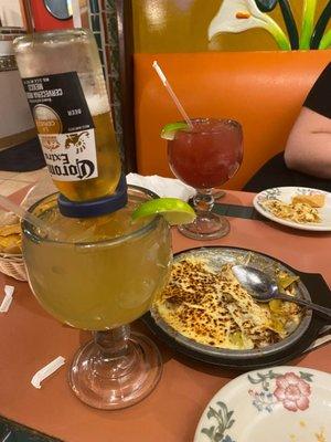 Beer-rita, Queso Fundido, and a wild berry margarita