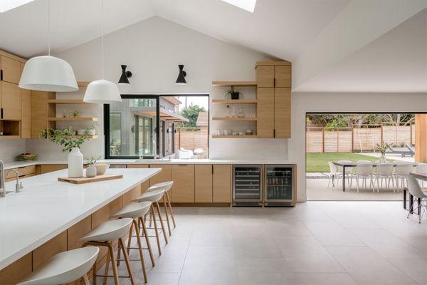 Modern contemporary farmhouse kitchen in Encinitas, CA.