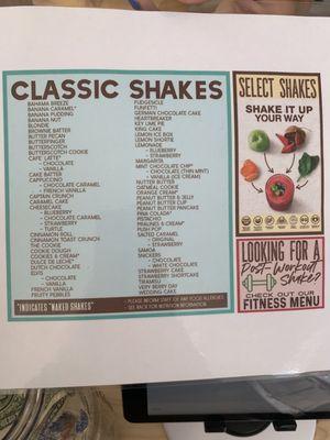 Shake menu