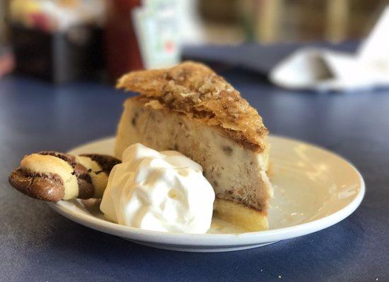 This the world famous Baklava Cheesecake. Evenly balanced as a desert not to sweet. Lovely and creamy. Well worth the $4.95.