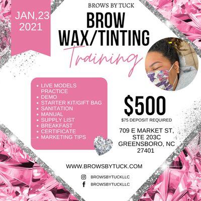 brow wax/tint training class