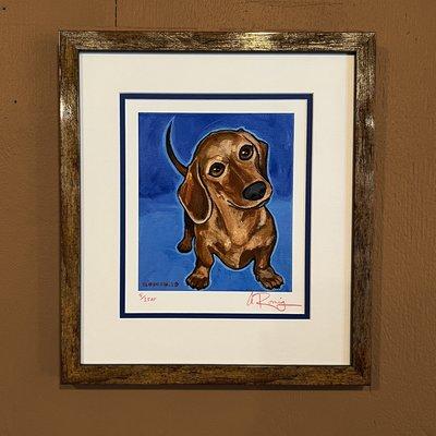 Framed pet portrait