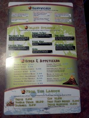 Menu continued