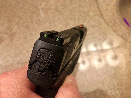 My new TruGlo TFX Pro Sights installed by Blackjack Gunsmith