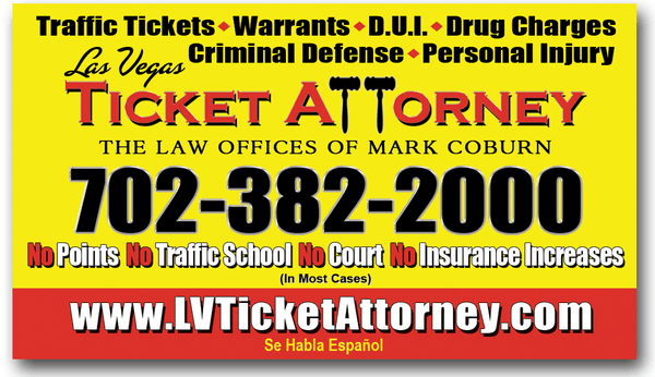 Las Vegas Ticket Attorney Mark Coburn, Call today 702-382-2000