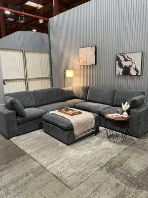 Gray 6-piece Cloud Couch part of our all new Cozy Cloud Couch Collection