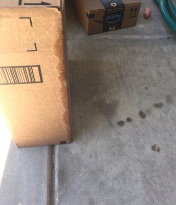 Enough pesticide covering out front porch (where we walk in and out if the house) to be soaked up by a package delivered there.