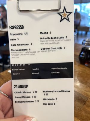 Coffee Menu