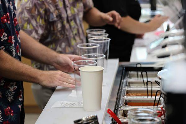 Drinks lined up