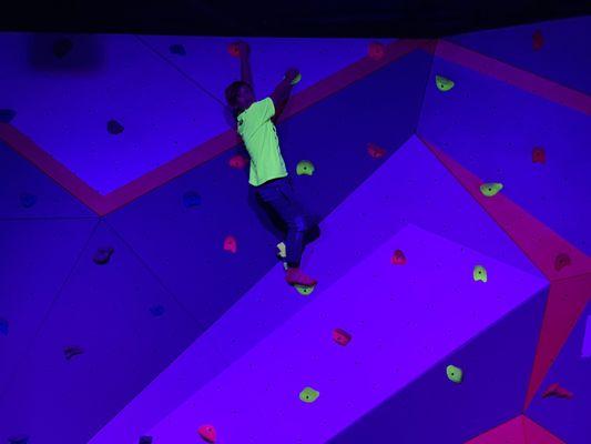 Rock wall during Glow hours