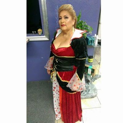 Queen of hearts. Halloween Party. Beautified  at Yvette's Beauty Salon