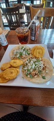 Tostones and Chicken Tacos