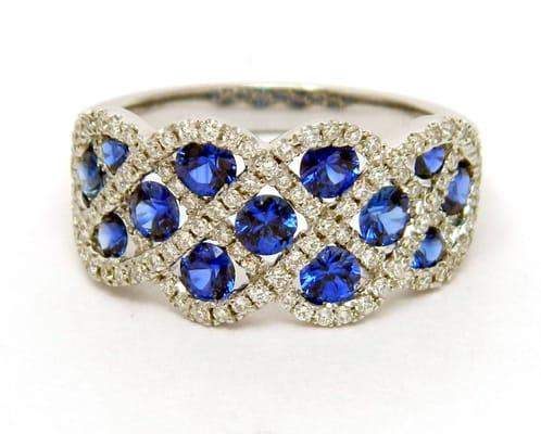 1.42CT Sapphire & Diamond Ladies Fashion Ring