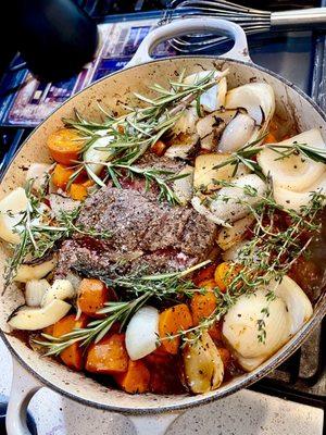 Into the oven you go! (It was a delicious, quality piece).