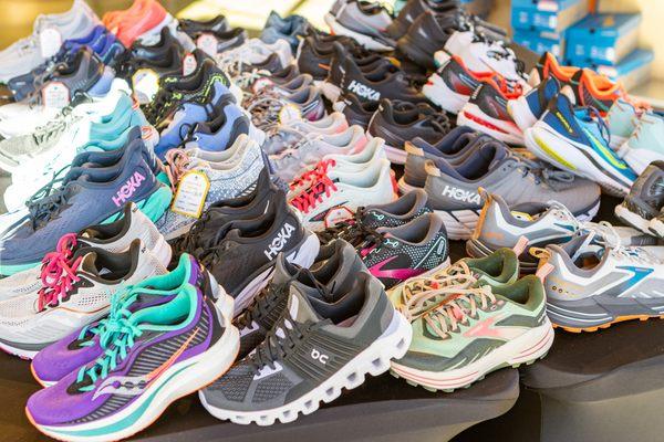 Shoes from top brands like Saucony, ON, Brooks, Hoka, and more.