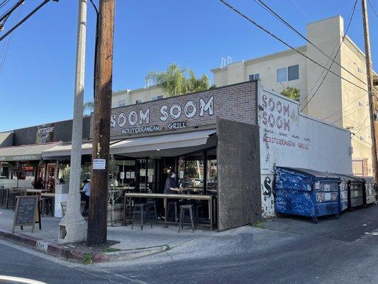 Love their food but what a horrible location pick. Who would want to hang out on this patio?