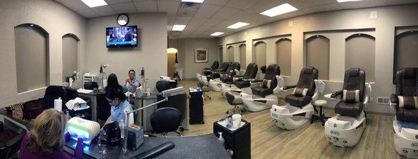 New pedicure chairs and new customer chairs